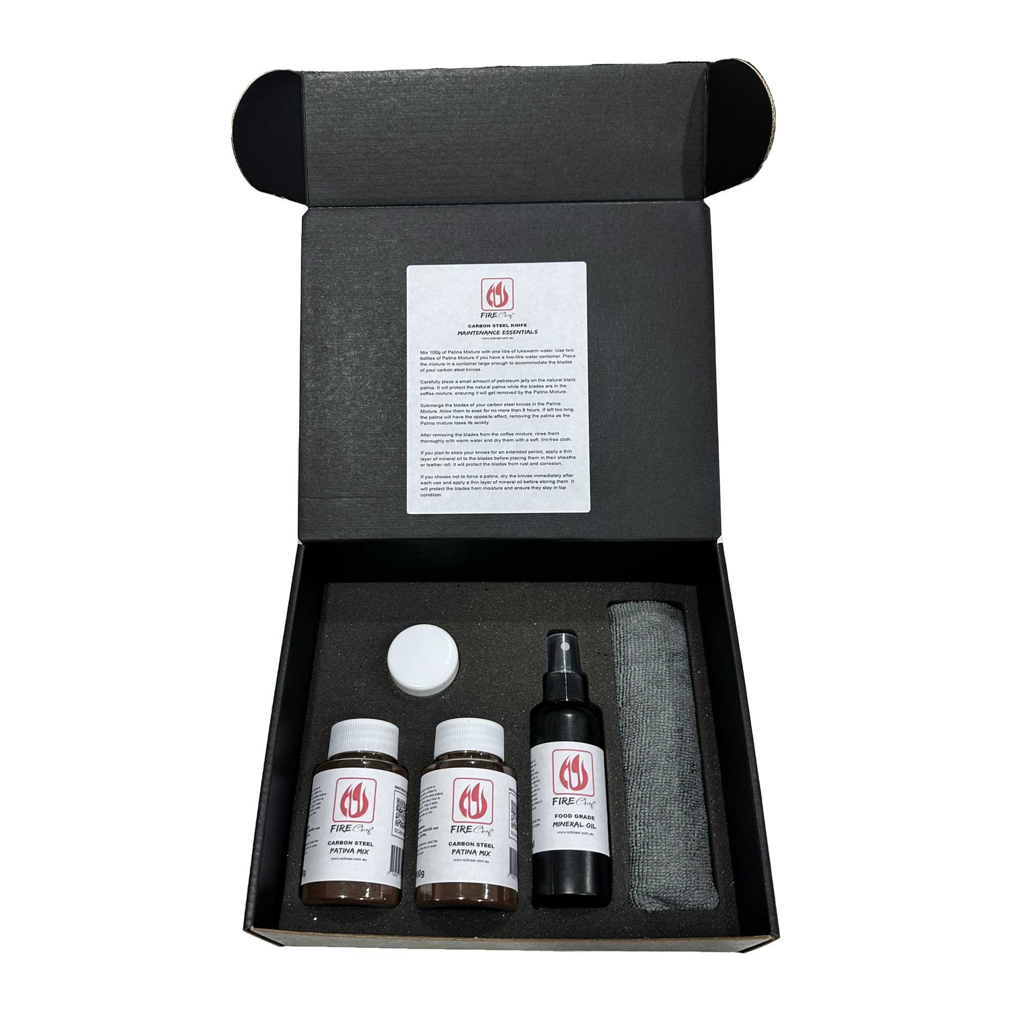 OZ Braai FireChef Carbon Steel Knife Maintenance Kit