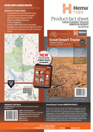 Hema Great Desert Tracks Simpson Desert 9th Edition
