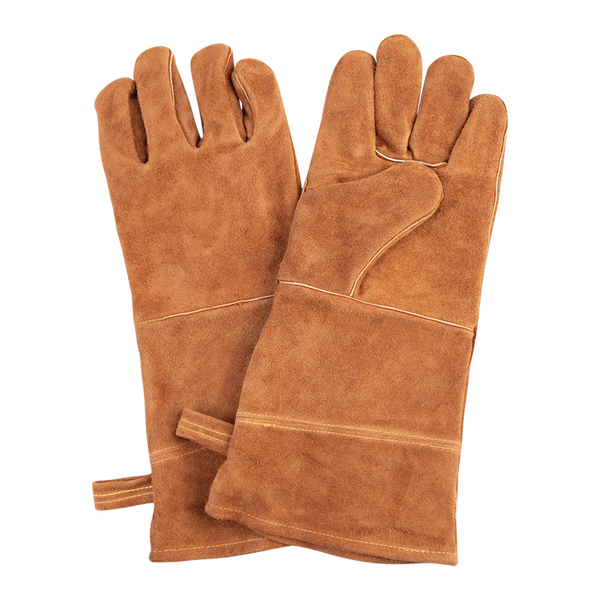 Urban Grill Heavy Duty Leather BBQ Gloves 38cm Tan
