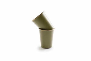 Barebones Enamel Two Tone Tall Cup Set -Olive Drab (Set of 2)