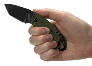 Kershaw Shuffle II Tanto Olive Handle Tanto Blade