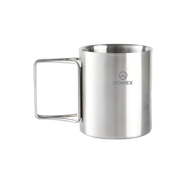 Domex Double Walled Stainless Steel Cup Mug with Folding Handles