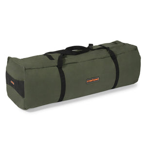 Crashpad Double Swag as shown in a bag. The bag is generously sized and is packed in a cylinder form. 