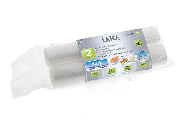 Laica Vacuum Bag Rolls 28cm x 6m - 2 Pack