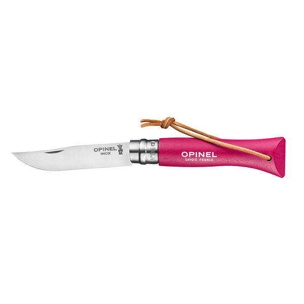Opinel No.6 Bushwaker Knife S/S Strawberry Pink 7.0cm