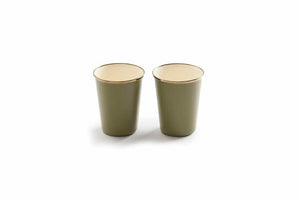 Barebones Enamel Two Tone Tall Cup Set -Olive Drab (Set of 2)