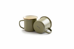 Barebones Enamel Two Tone Mug Set -Olive Drab (Set of 2)