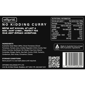 Offgrid No Kidding Goat Curry - Heat & Eat Meal 250g