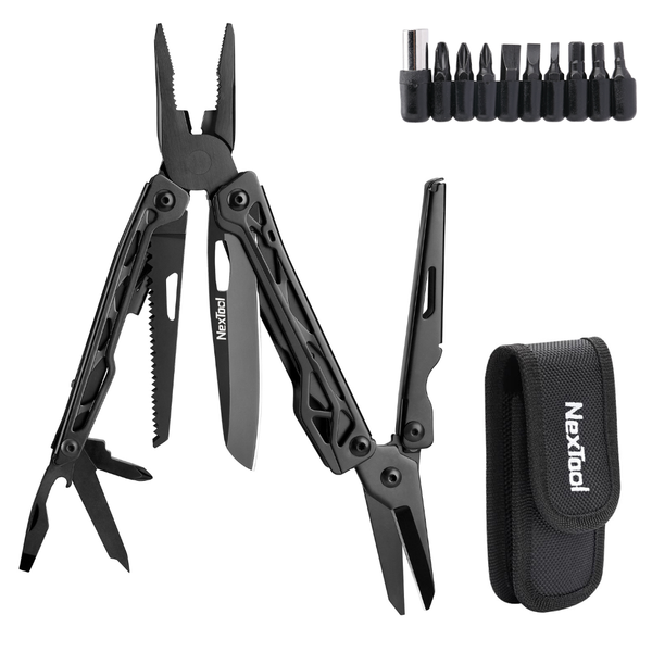 NexTool Black Knight Multi-Tool with Nylon Belt Pouch