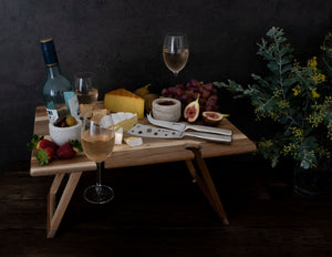 Peer Sorenson Folding Wine & Cheese Picnic Table Medium Rectangle Acacia
