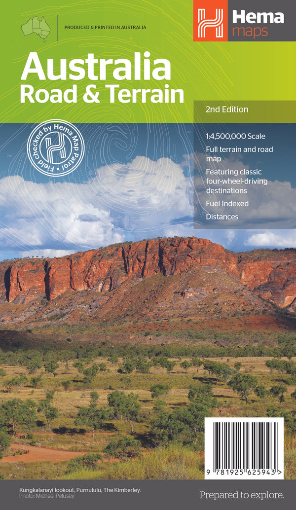 Hema Australia Road & Terrain Map