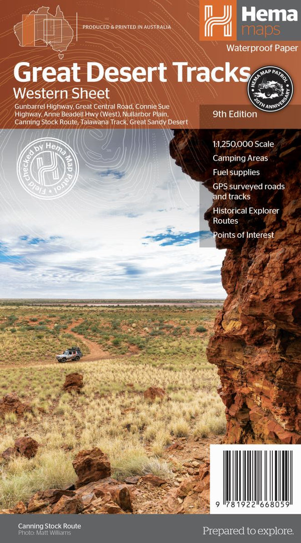Hema Great Desert Tracks Western Sheet 9th Edition