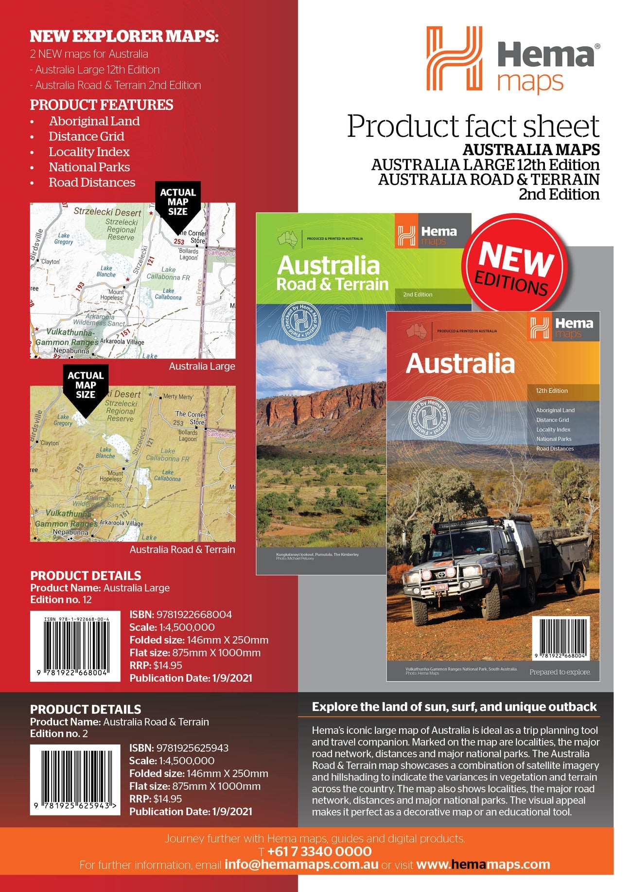 Hema Australia Road & Terrain Map