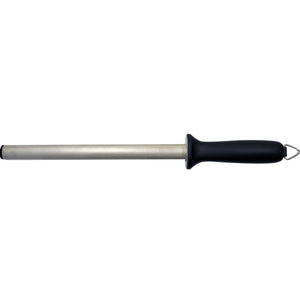 AOS SICUT Sharpening Steel – Medium Cut – 10″ Tang with Black Handle