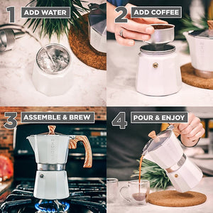 Grosche Milano Stovetop Espresso Coffee Maker - 6 Cup