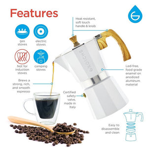 Grosche Milano Stovetop Espresso Coffee Maker - 6 Cup
