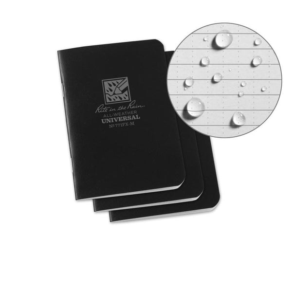 Rite in the Rain - Mini Stapled 3.25 x 4.625 Field Flex Notebook - Universal - 3 Pack