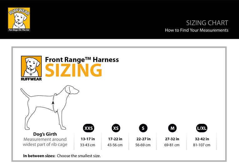Ruffwear front online range harness sizing