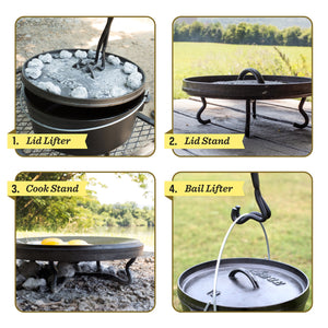 Lodge Cookware 4 In 1 Camp Dutch Oven Tool