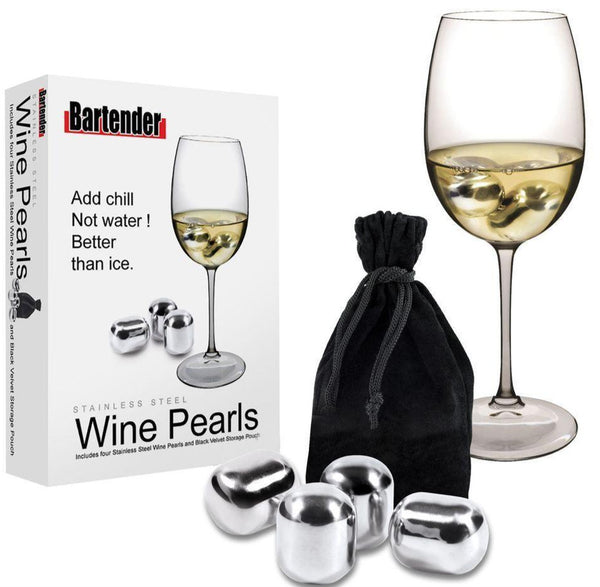 Bartender Stainless Steel Wine Glass Pearls