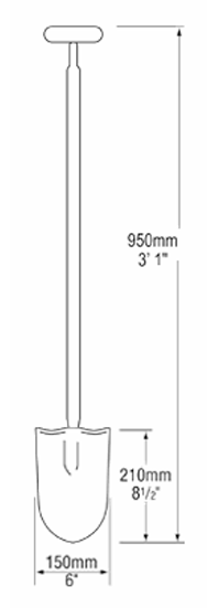 Digadoo Full Length Stainless Steel Camping Shovel - 950mm Full Length Stainless Steel Shovel – Round Blade