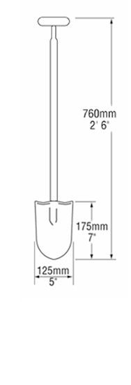 Digadoo Half Length Stainless Steel Camping Shovel - Round Blade