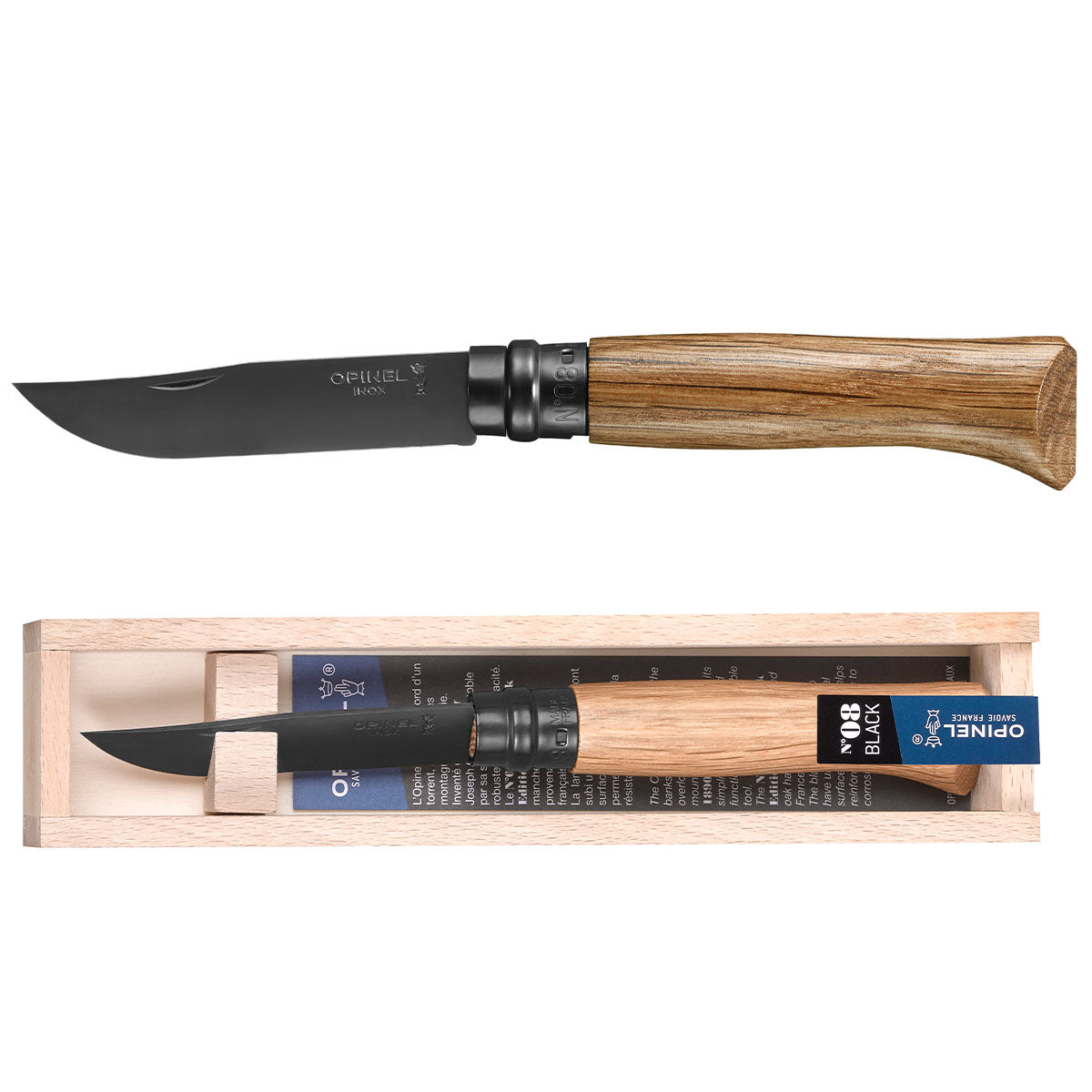 Opinel Traditional #08 Black Oak Edition SS 8.5cm in Wooden Box - Go  Camping & Overlanding
