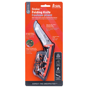 SOL Stoke Folding Knife with Flint Fire Starter